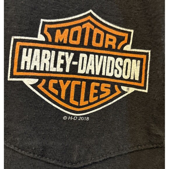 Harley-Davidson Men’s HD 2018 Bar & Shield Black Pocket T-Shirt 3XL XXXL 3TG - Picture 2 of 10